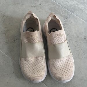 APL Women's Slip-On Knit Sneakers in Pale Pink and Champagne Strap